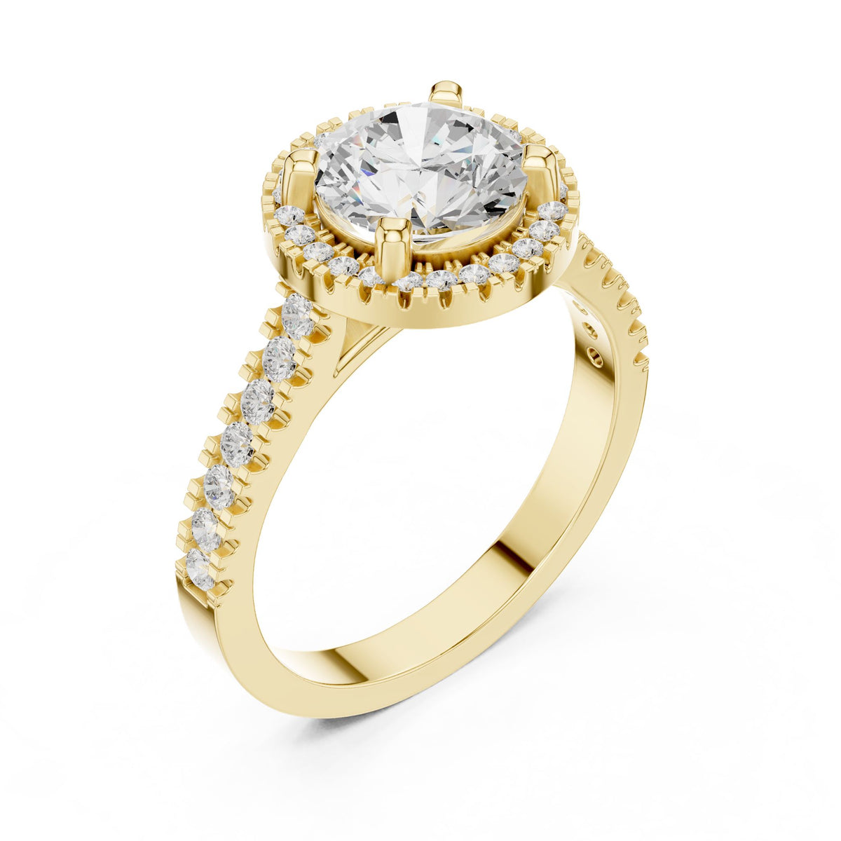 Round Halo Lab Grown Diamond Engagement Ring