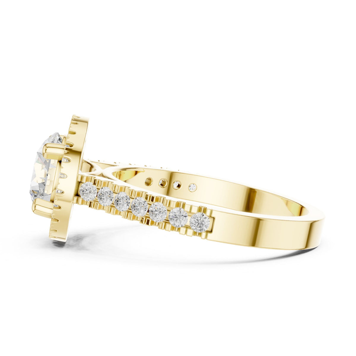 Round Halo Lab Grown Diamond Engagement Ring