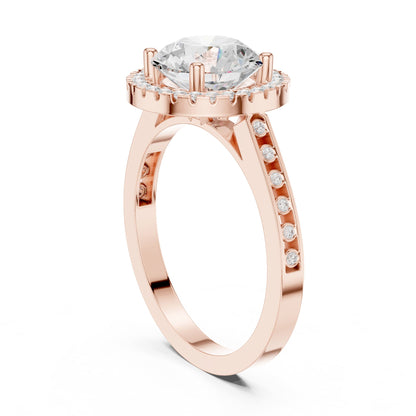 Round Halo Lab Grown Diamond Engagement Ring