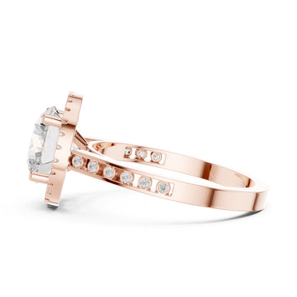 Round Halo Lab Grown Diamond Engagement Ring