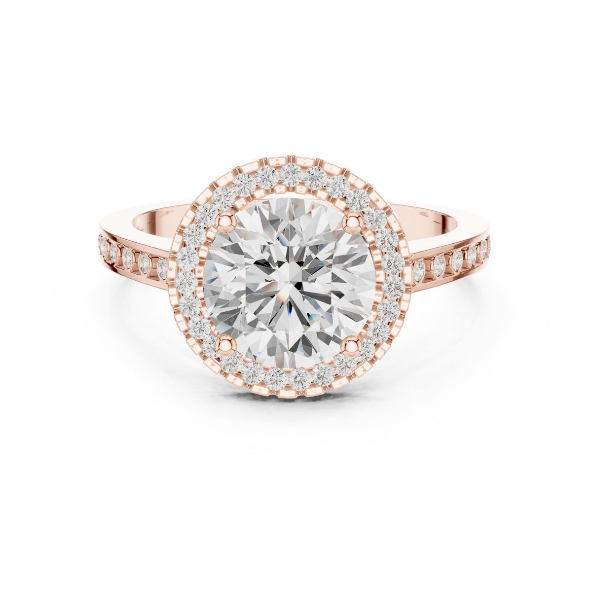 Round Halo Lab Grown Diamond Engagement Ring