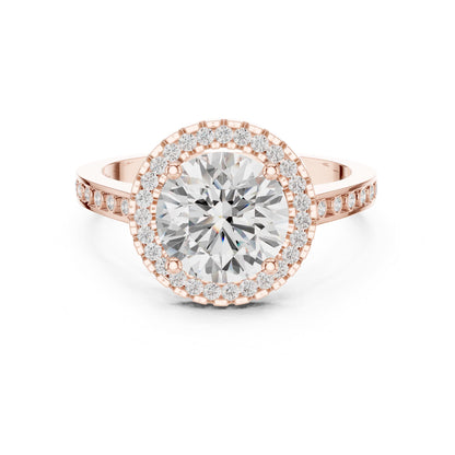 Round Halo Lab Grown Diamond Engagement Ring