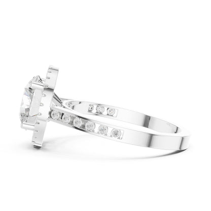 Round Halo Lab Grown Diamond Engagement Ring