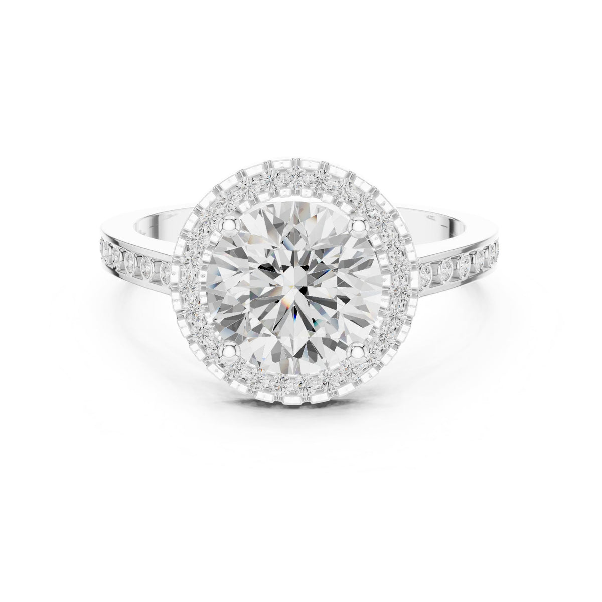 Round Halo Lab Grown Diamond Engagement Ring