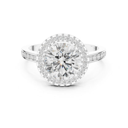 Round Halo Lab Grown Diamond Engagement Ring