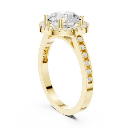 Round Halo Lab Grown Diamond Engagement Ring