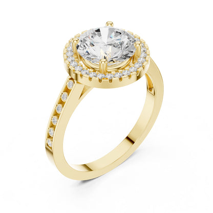 Round Halo Lab Grown Diamond Engagement Ring