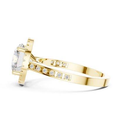 Round Halo Lab Grown Diamond Engagement Ring