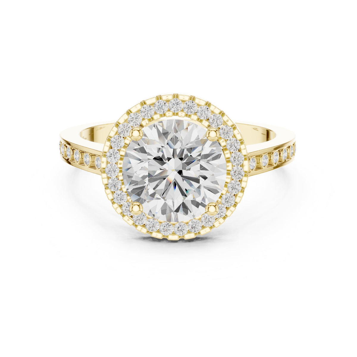 Round Halo Lab Grown Diamond Engagement Ring