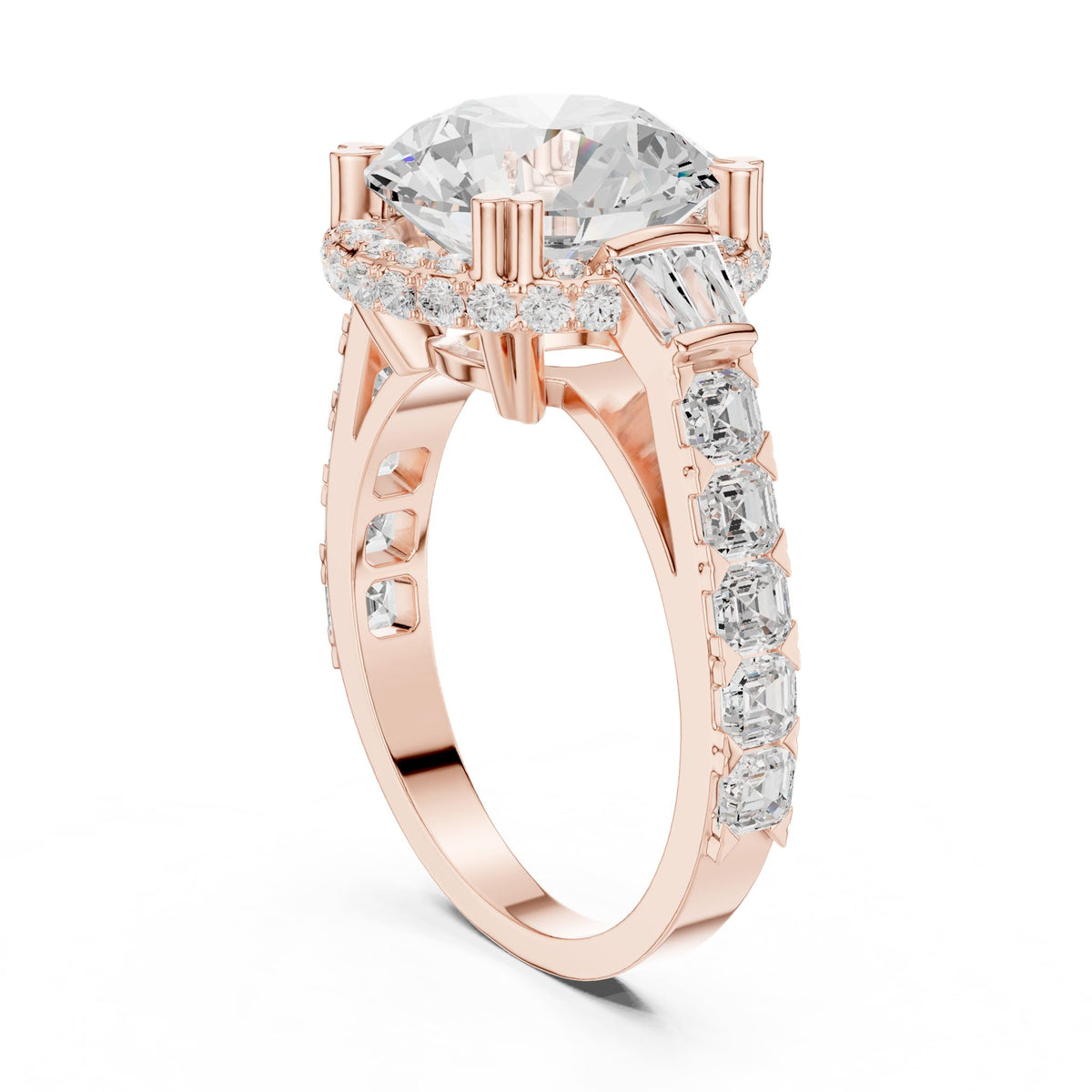 Round Halo Lab Grown Diamond Engagement Ring