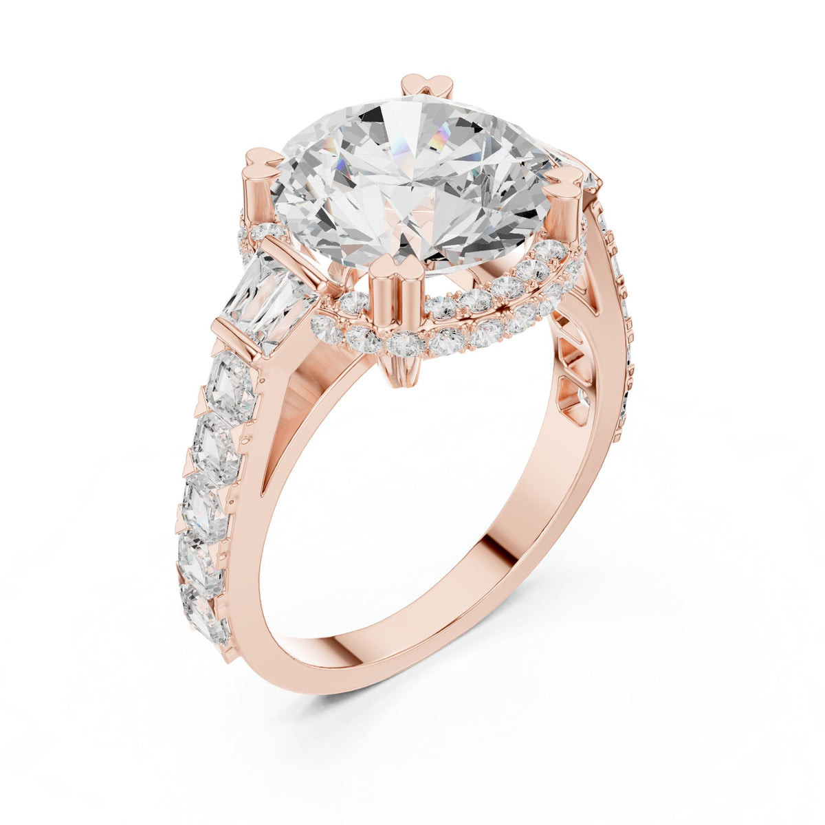 Round Halo Lab Grown Diamond Engagement Ring
