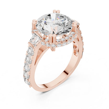 Round Halo Lab Grown Diamond Engagement Ring