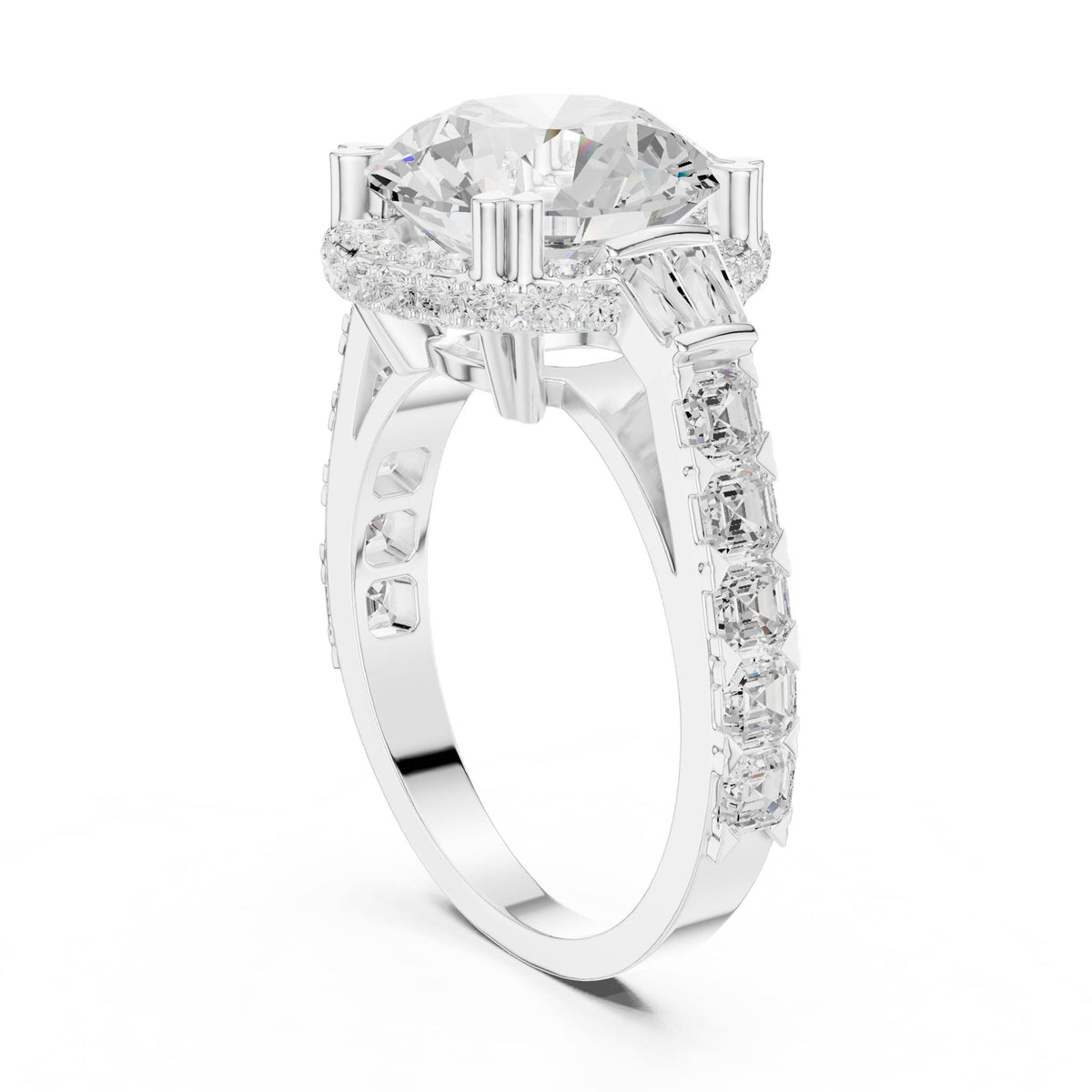 Round Halo Lab Grown Diamond Engagement Ring