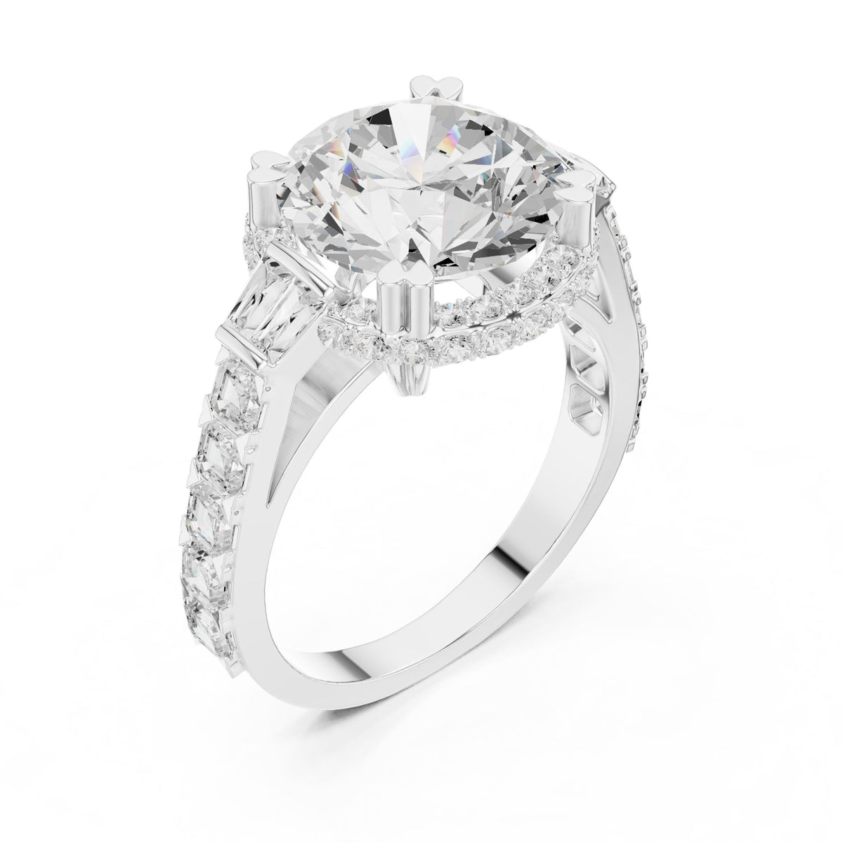 Round Halo Lab Grown Diamond Engagement Ring