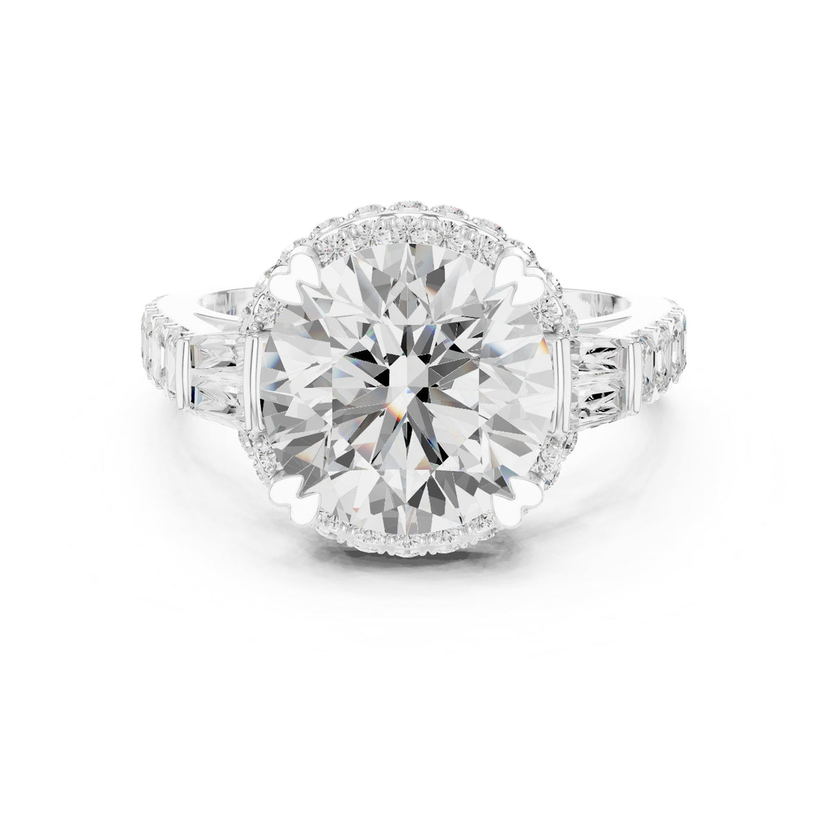 Round Halo Lab Grown Diamond Engagement Ring