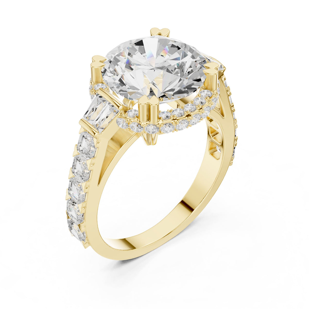 Round Halo Lab Grown Diamond Engagement Ring