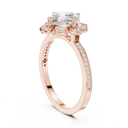 Round Halo Lab Grown Diamond Engagement Ring
