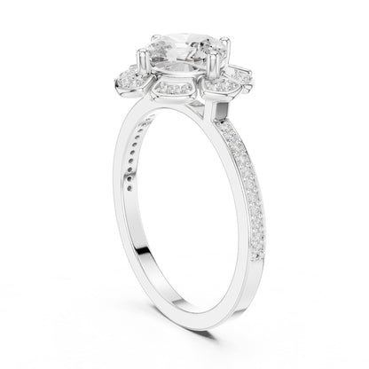 Round Halo Lab Grown Diamond Engagement Ring