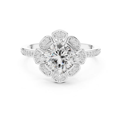 Round Halo Lab Grown Diamond Engagement Ring