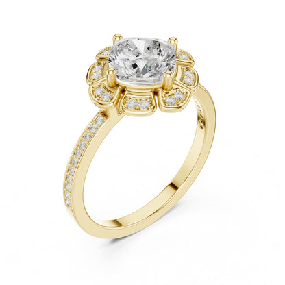 Round Halo Lab Grown Diamond Engagement Ring