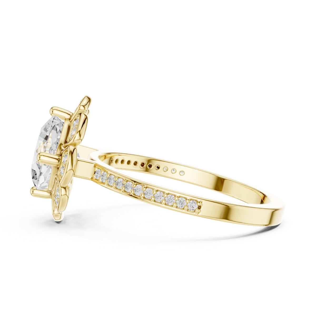 Round Halo Lab Grown Diamond Engagement Ring