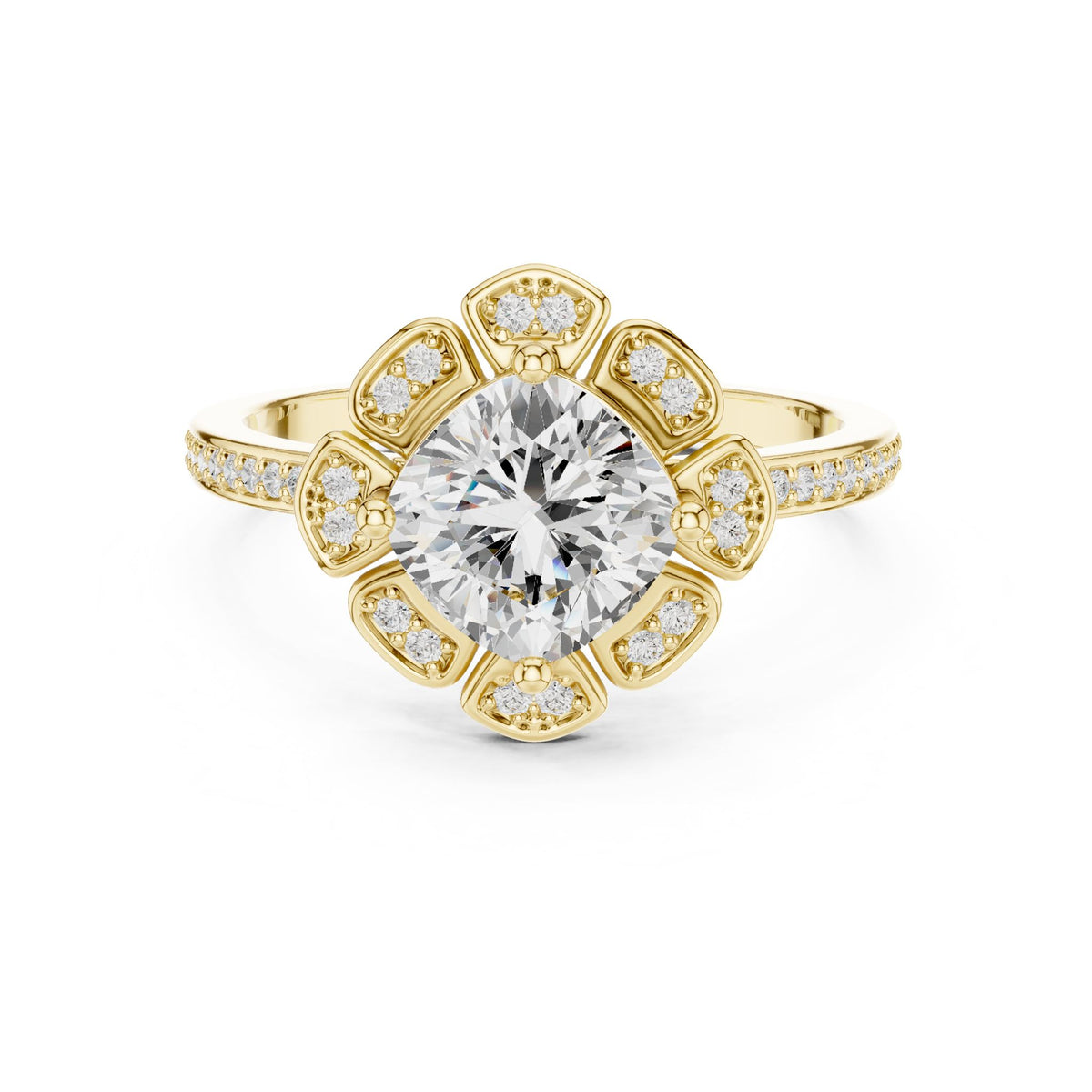 Round Halo Lab Grown Diamond Engagement Ring