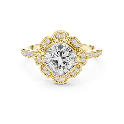 Round Halo Lab Grown Diamond Engagement Ring