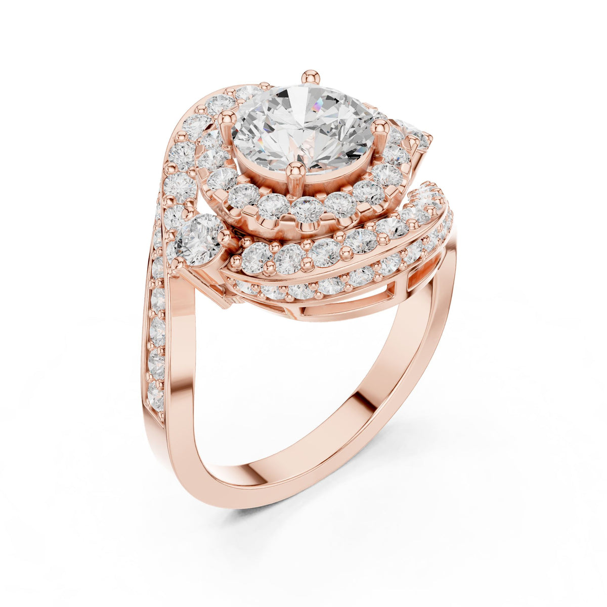 Round Halo Lab Grown Diamond Engagement Ring