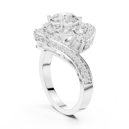 Round Halo Lab Grown Diamond Engagement Ring