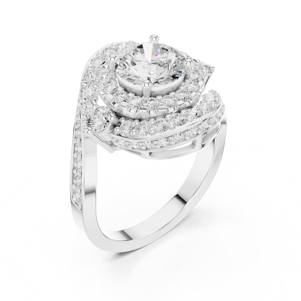 Round Halo Lab Grown Diamond Engagement Ring