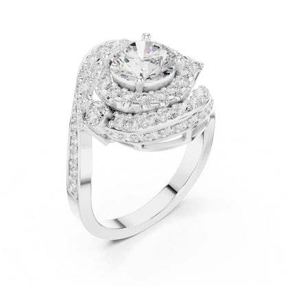 Round Halo Lab Grown Diamond Engagement Ring