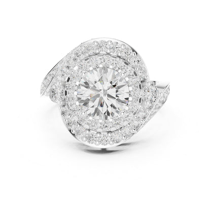Round Halo Lab Grown Diamond Engagement Ring