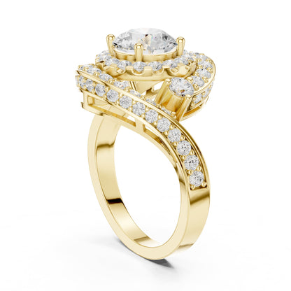 Round Halo Lab Grown Diamond Engagement Ring