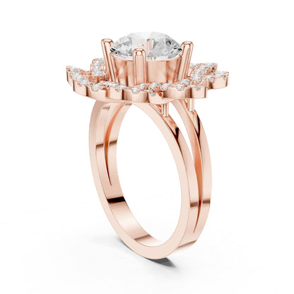 Round Halo Lab Grown Diamond Engagement Ring