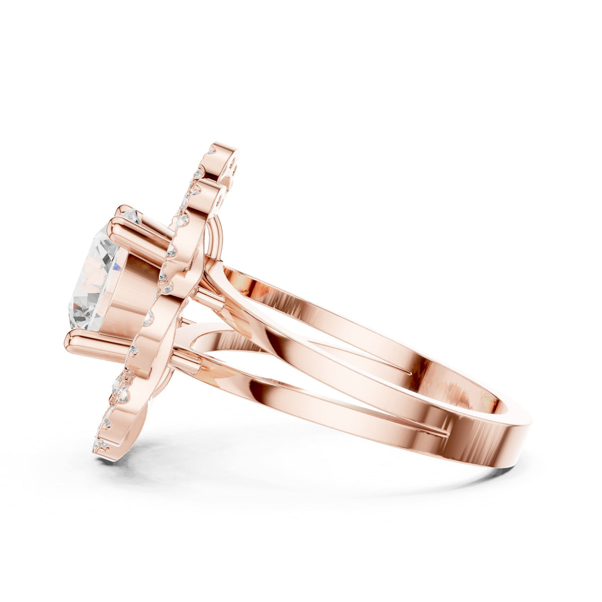 Round Halo Lab Grown Diamond Engagement Ring
