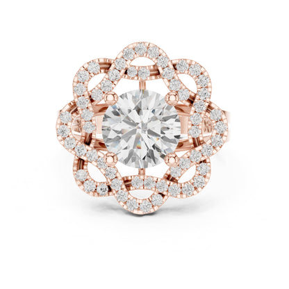 Round Halo Lab Grown Diamond Engagement Ring