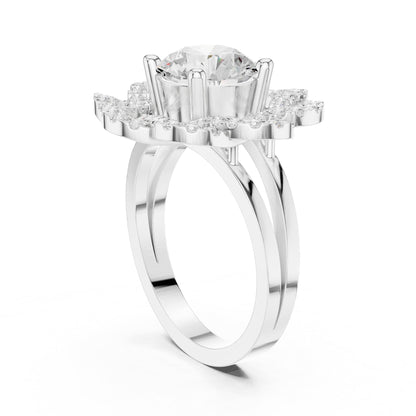 Round Halo Lab Grown Diamond Engagement Ring