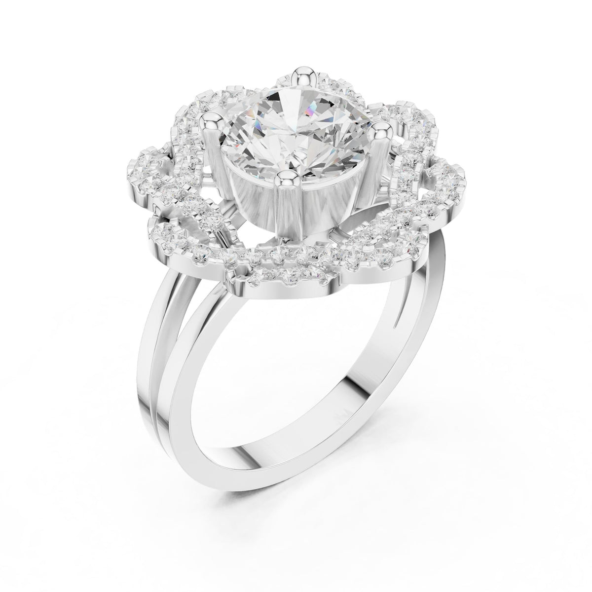 Round Halo Lab Grown Diamond Engagement Ring