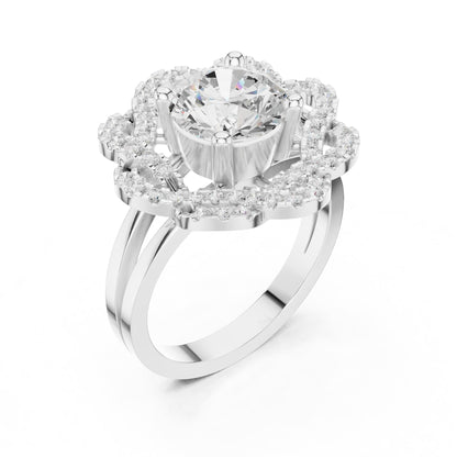 Round Halo Lab Grown Diamond Engagement Ring
