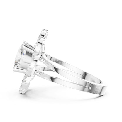Round Halo Lab Grown Diamond Engagement Ring