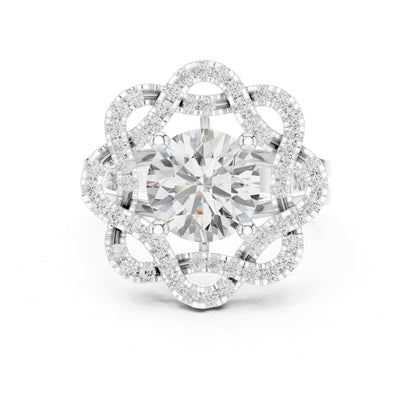 Round Halo Lab Grown Diamond Engagement Ring