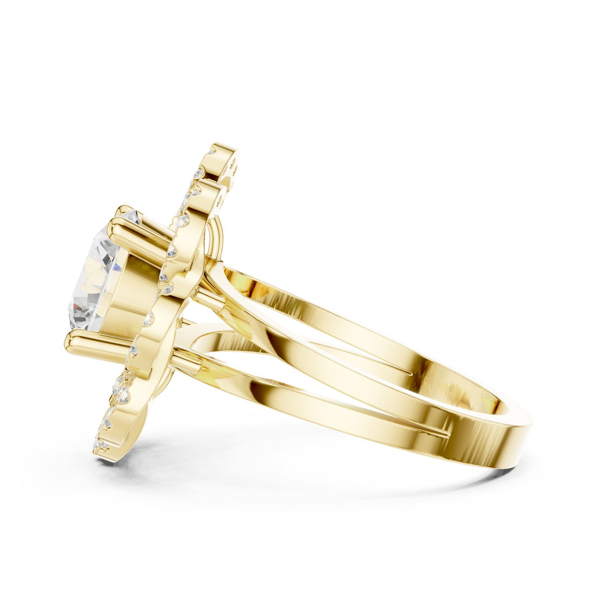 Round Halo Lab Grown Diamond Engagement Ring