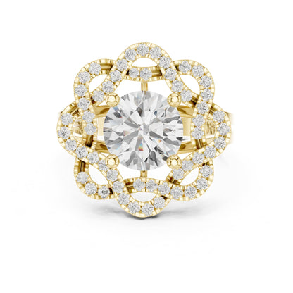 Round Halo Lab Grown Diamond Engagement Ring