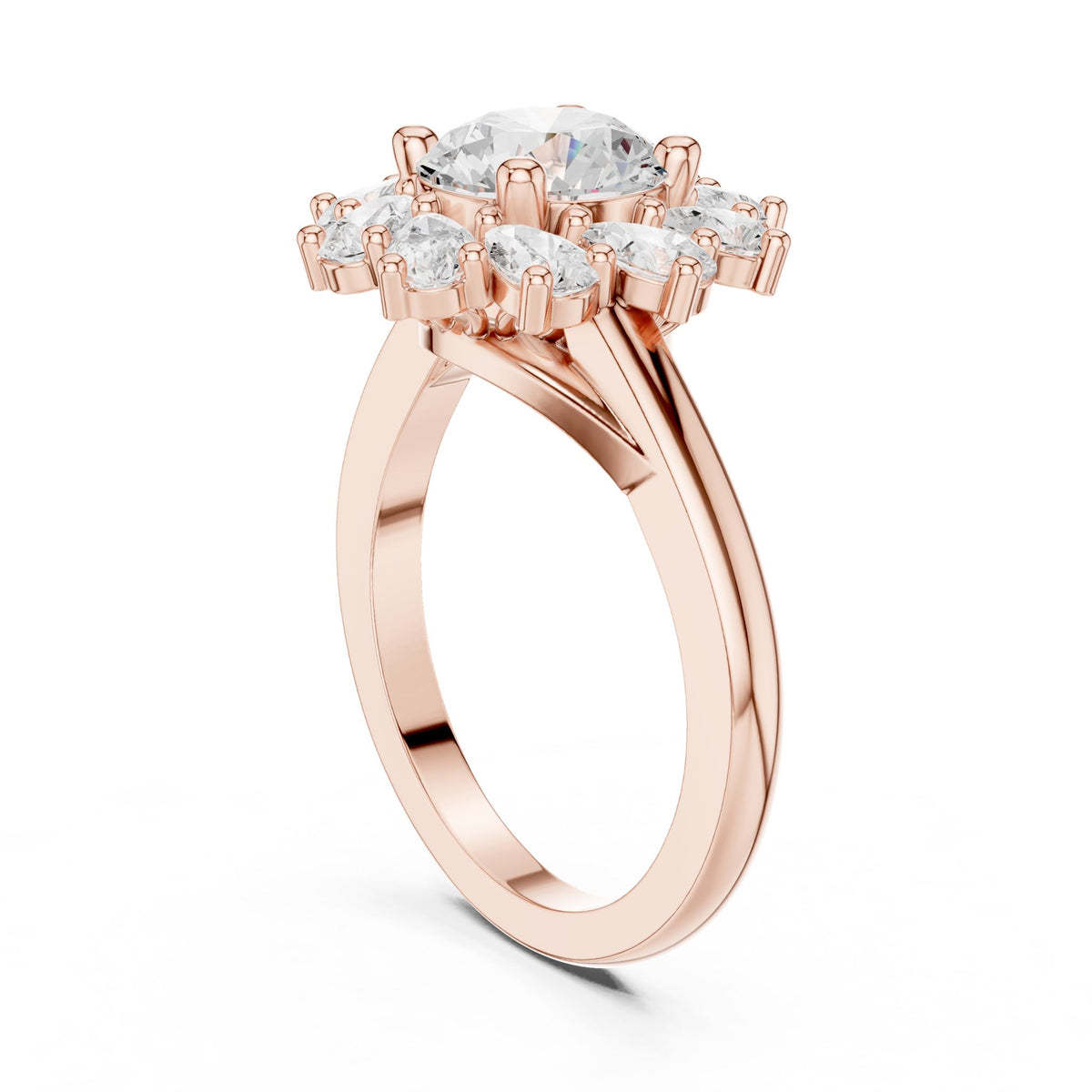 Round Halo Lab Grown Diamond Engagement Ring