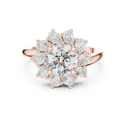 Round Halo Lab Grown Diamond Engagement Ring