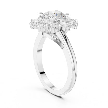 Round Halo Lab Grown Diamond Engagement Ring