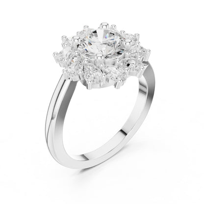 Round Halo Lab Grown Diamond Engagement Ring