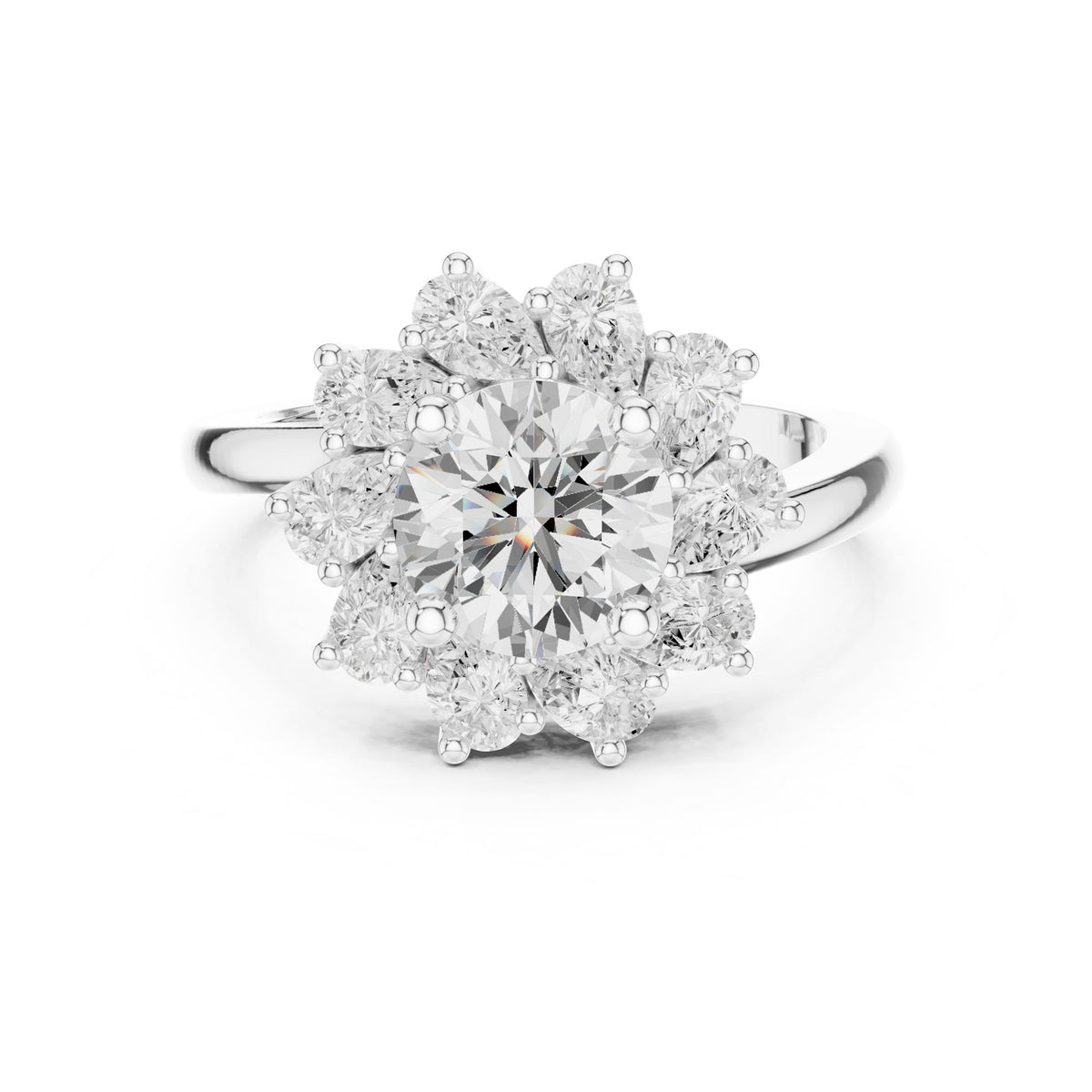 Round Halo Lab Grown Diamond Engagement Ring