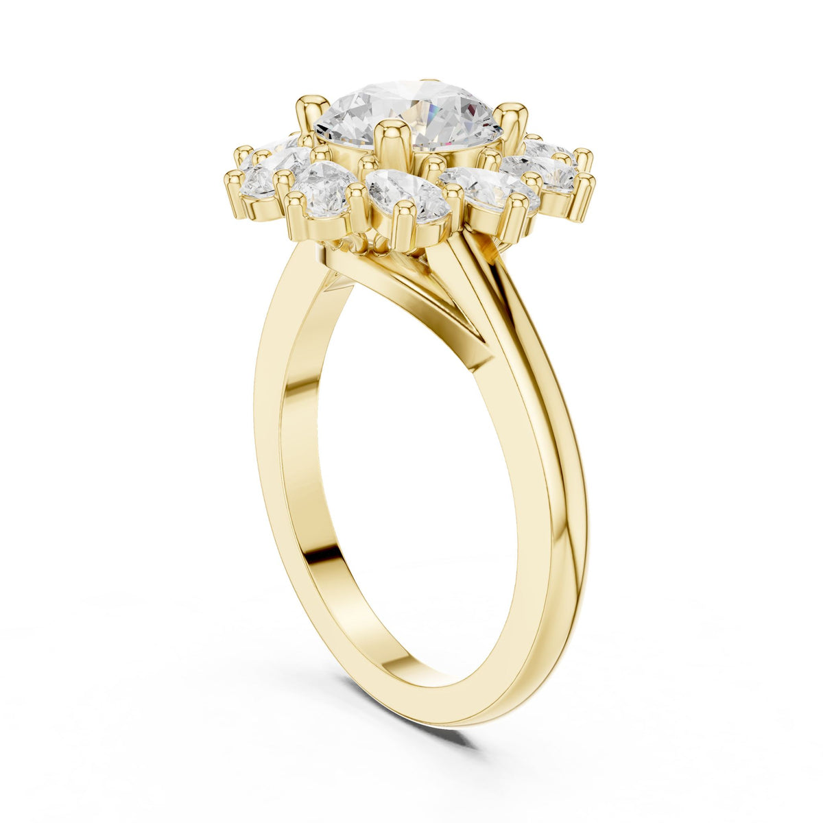 Round Halo Lab Grown Diamond Engagement Ring