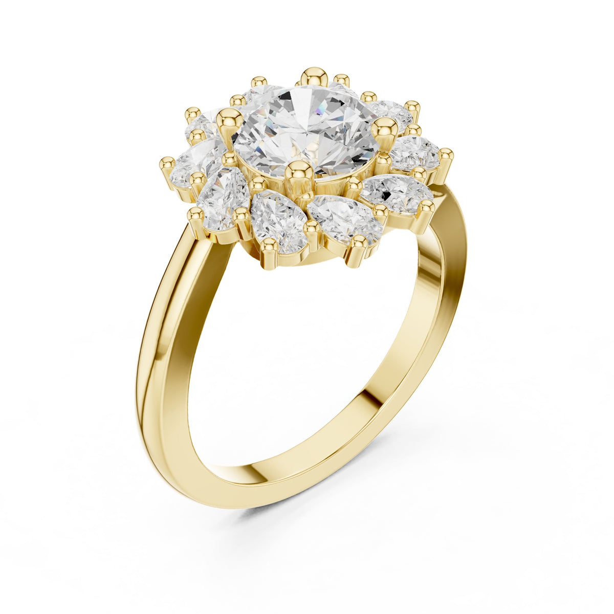 Round Halo Lab Grown Diamond Engagement Ring